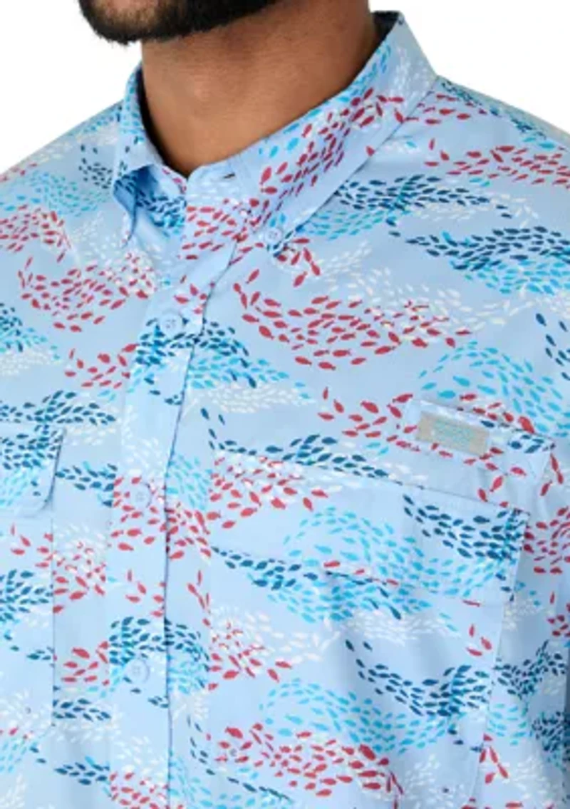 Big & Tall Short Sleeve Printed Fishing Shirt