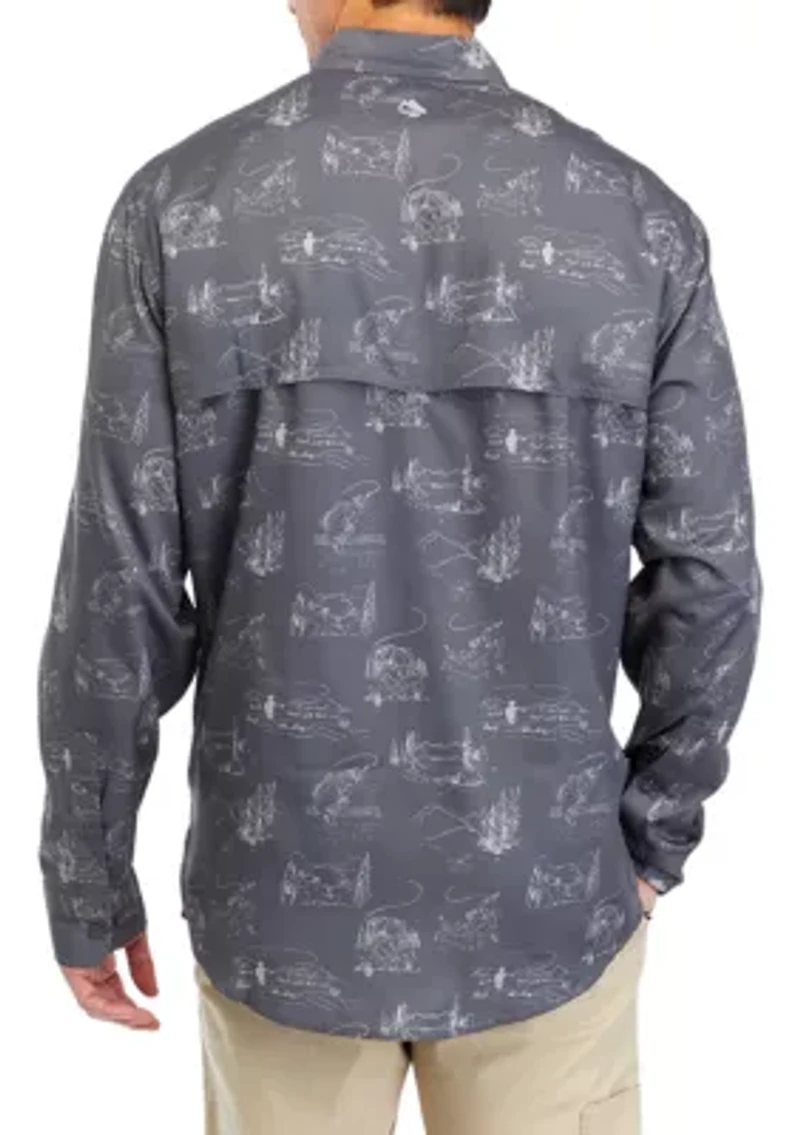 Long Sleeve Printed Fishing Shirt