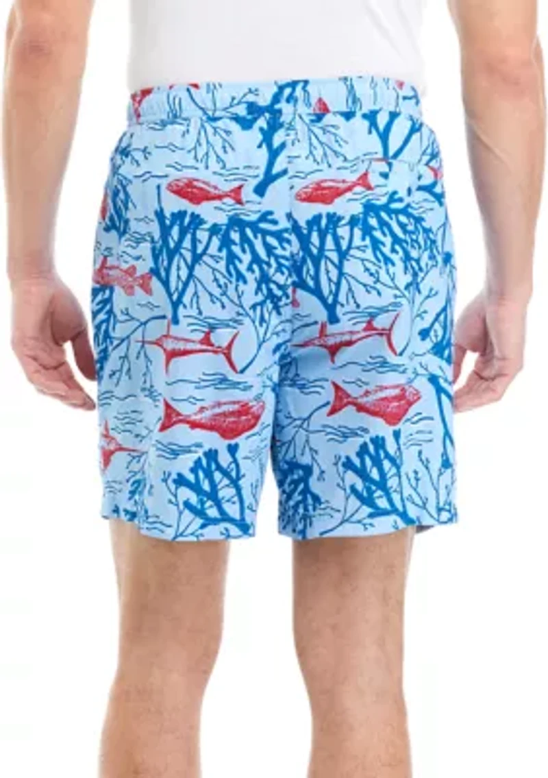 7" Printed Swim Trunks