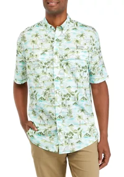 Short Sleeve Printed Button Down Shirt