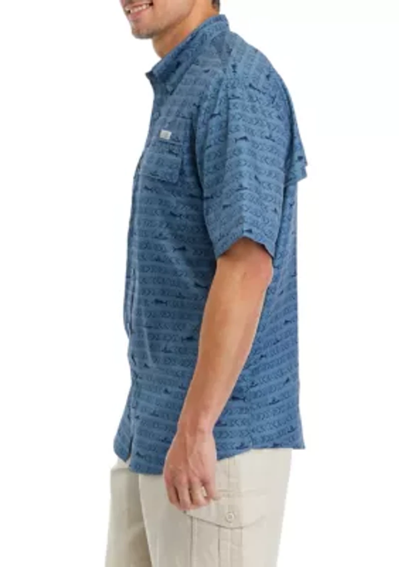 Short Sleeve Printed Button Down Shirt