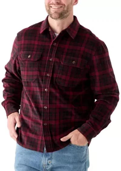 Polar Plaid Printed Shirt Jacket