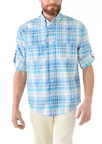 Printed Button Down Fishing Shirt