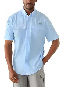 Men's Short Sleeve Solid Fishing Shirt