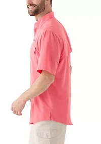Men's Short Sleeve Solid Fishing Shirt