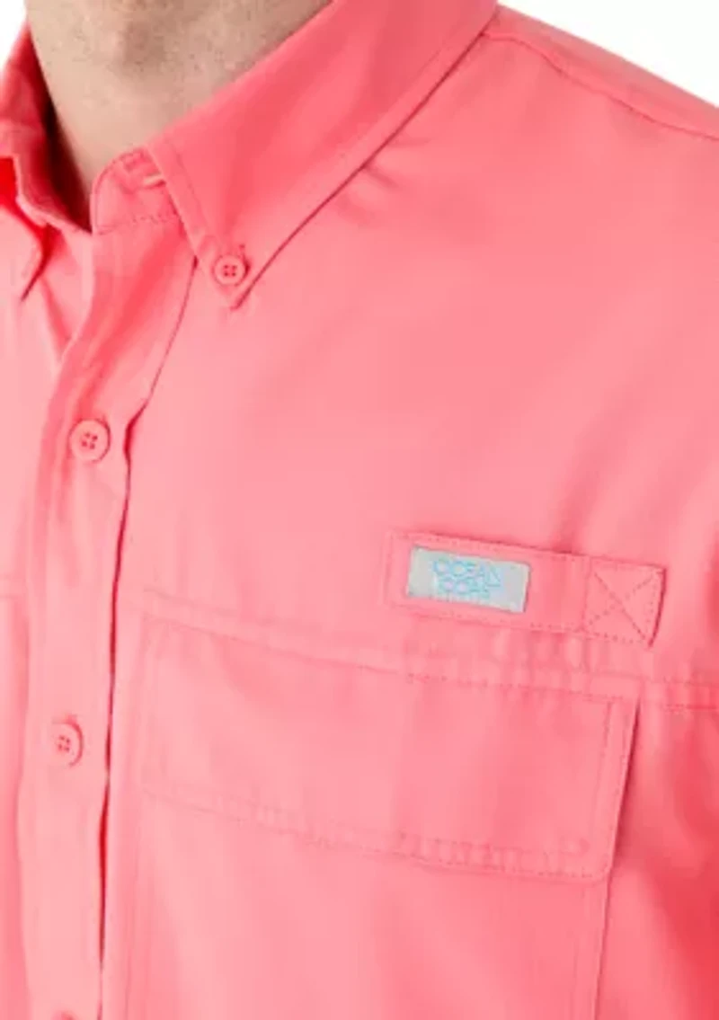 Men's Short Sleeve Solid Fishing Shirt