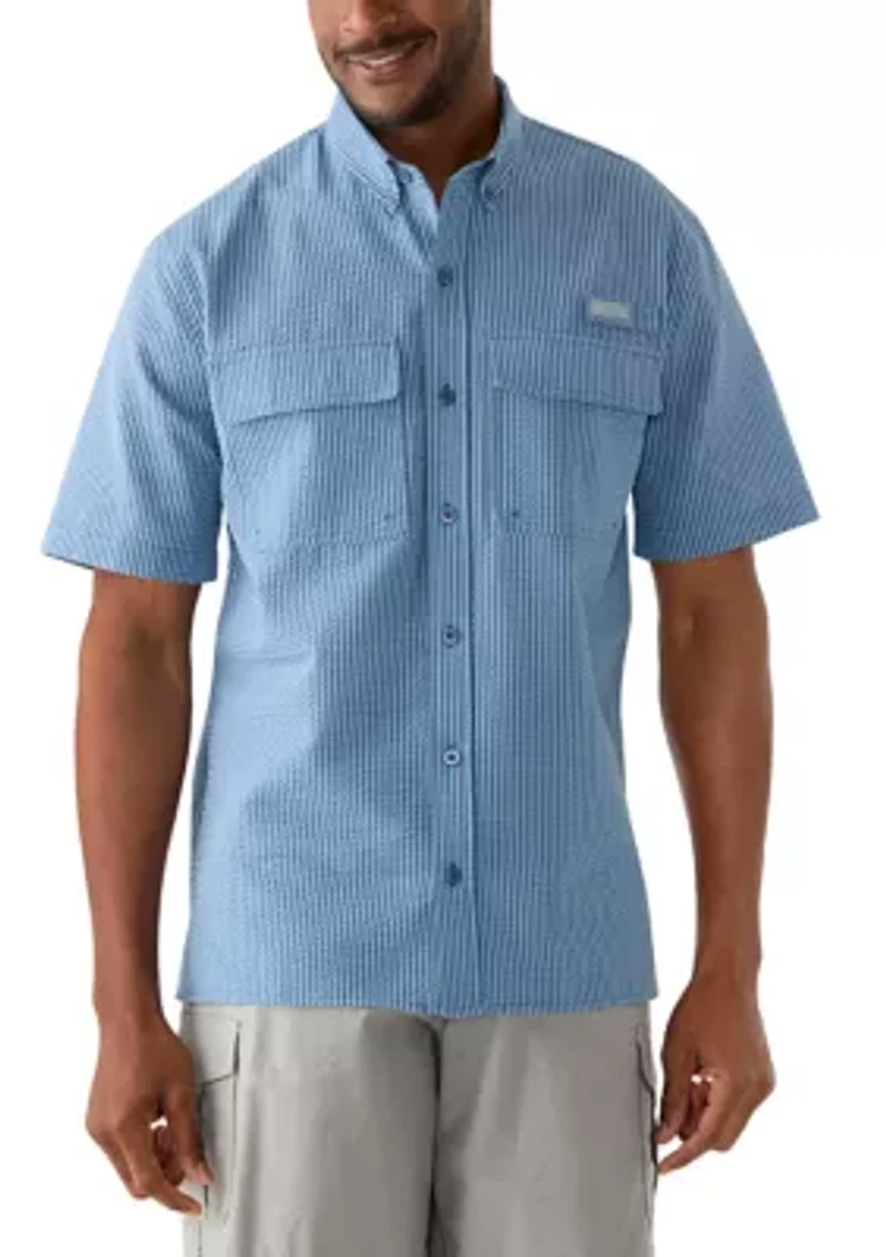Men's Seersucker Striped Shirt