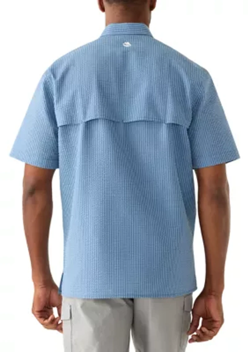 Men's Seersucker Striped Shirt