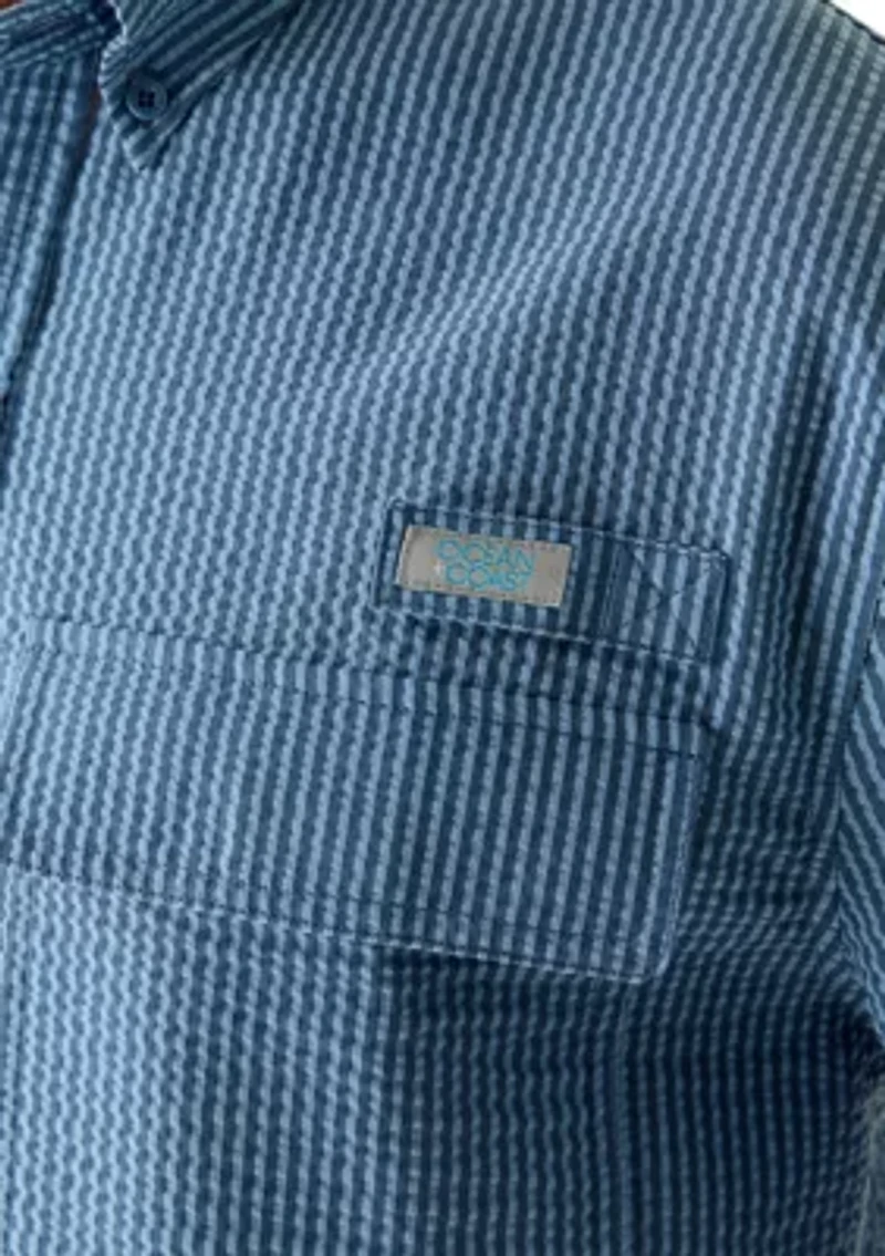 Men's Seersucker Striped Shirt
