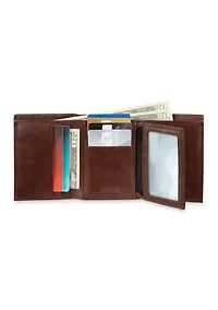 Crunch Leather Extra Capacity Trifold Wallet