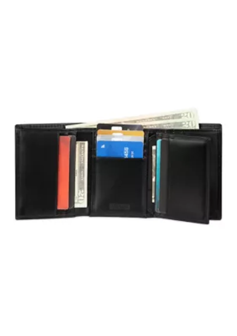 Leather Extra Capacity Trifold Wallet