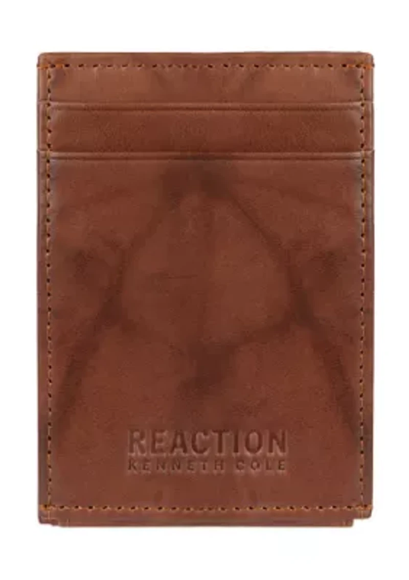 Crunch Leather Magnetic Front Pocket Wallet