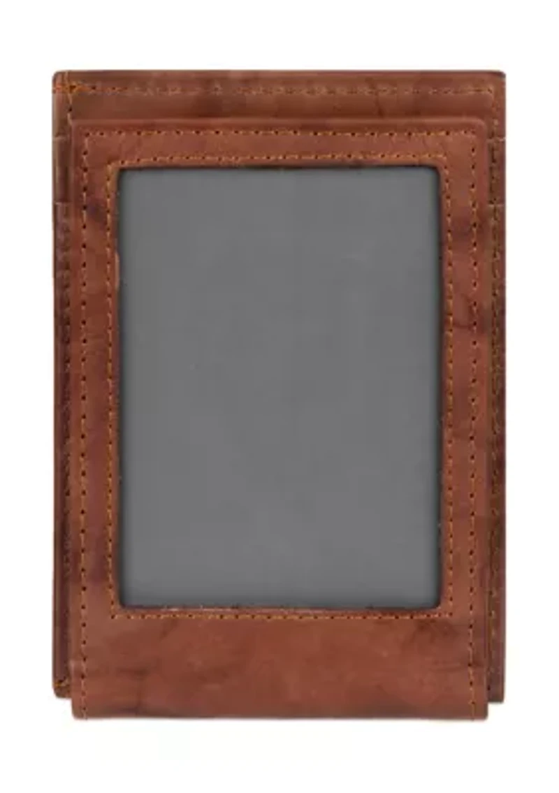 Crunch Leather Magnetic Front Pocket Wallet