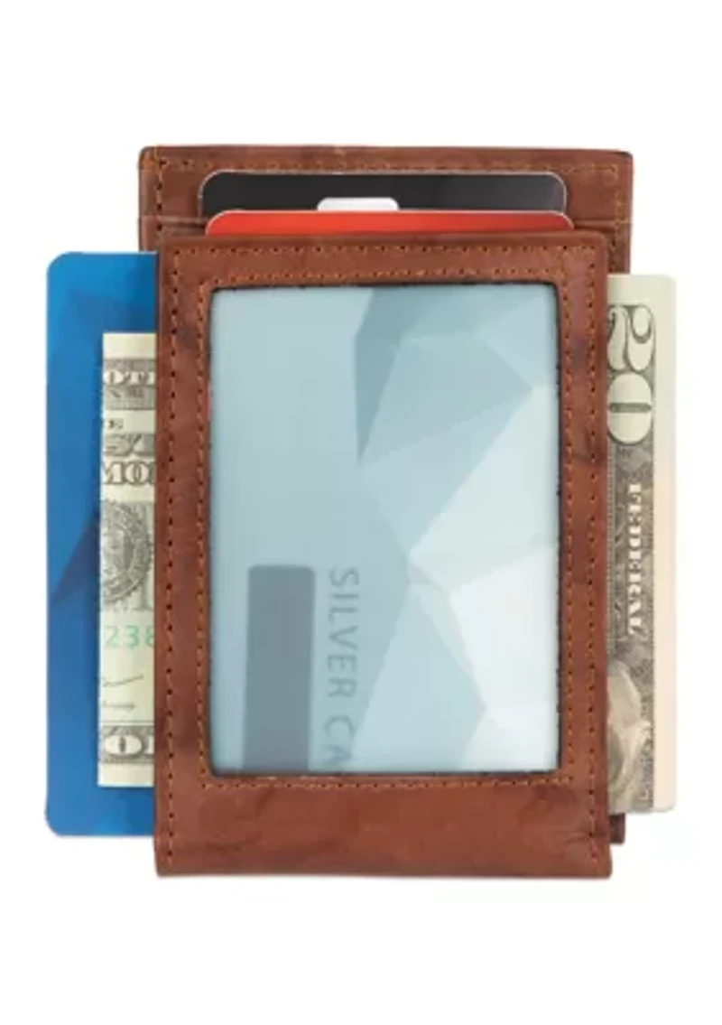 Crunch Leather Magnetic Front Pocket Wallet