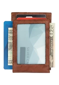 Crunch Leather Magnetic Front Pocket Wallet
