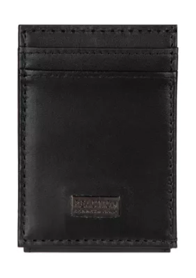 Slim Front Pocket Wallet with Magnetic Money Clip