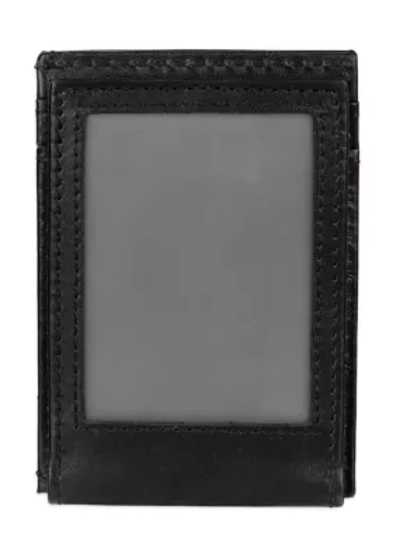 Slim Front Pocket Wallet with Magnetic Money Clip