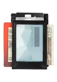 Slim Front Pocket Wallet with Magnetic Money Clip