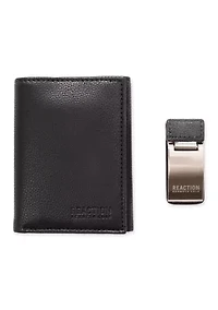 Trifold Wallet with Money Clip Set