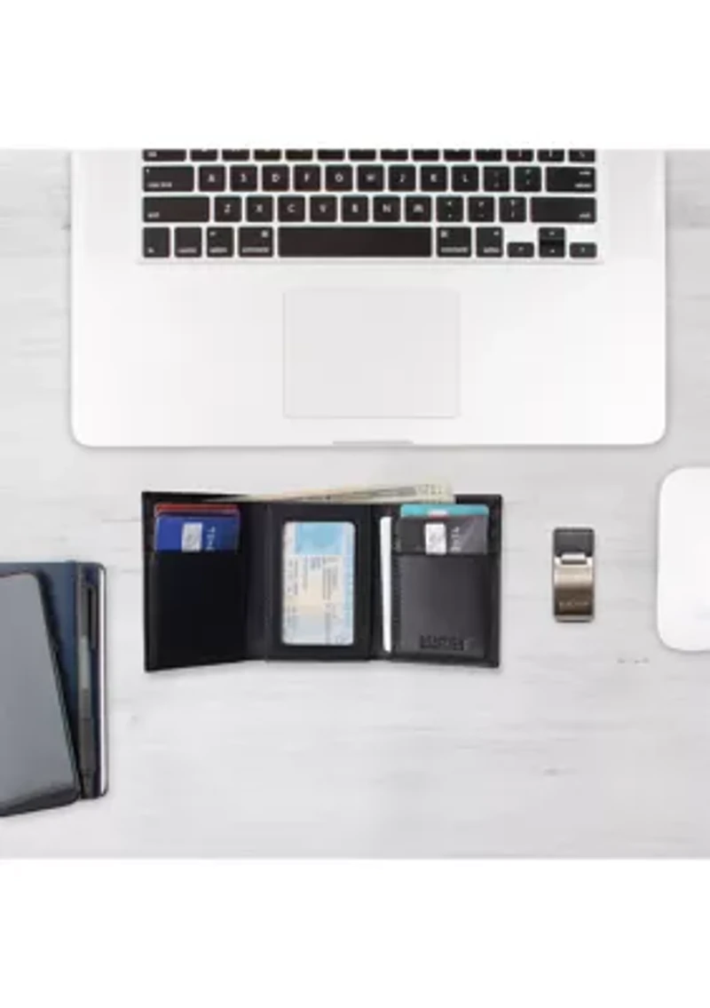 Trifold Wallet with Money Clip Set