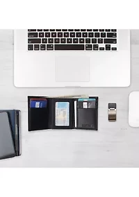 Trifold Wallet with Money Clip Set