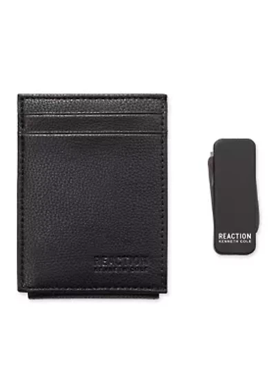 Men's Slim Front Pocket Wallet with Money Clip/Multi Tool Set
