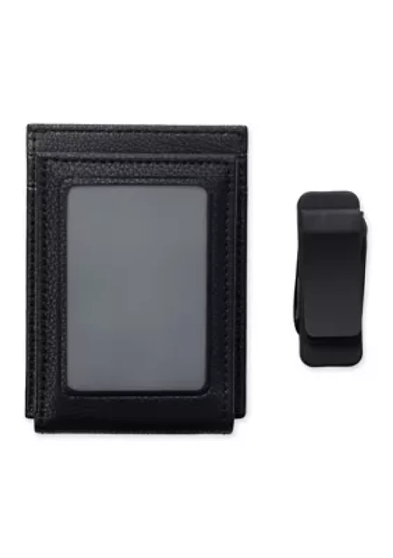 Men's Slim Front Pocket Wallet with Money Clip/Multi Tool Set
