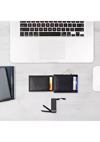 Men's Slim Front Pocket Wallet with Money Clip/Multi Tool Set