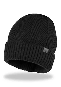 Herringbone Knit Beanie and Scarf Set