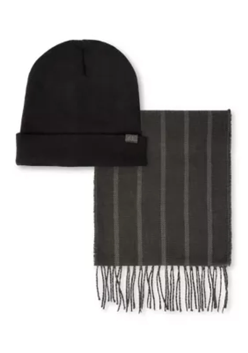 Men's Beanie and Scarf Set