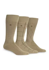 Windowpane Dress Socks 3-Pack