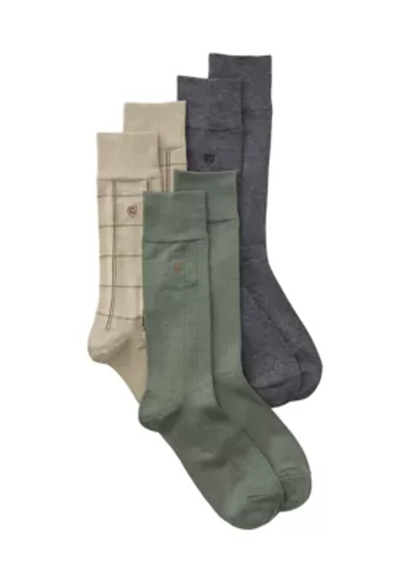Windowpane Dress Socks 3-Pack
