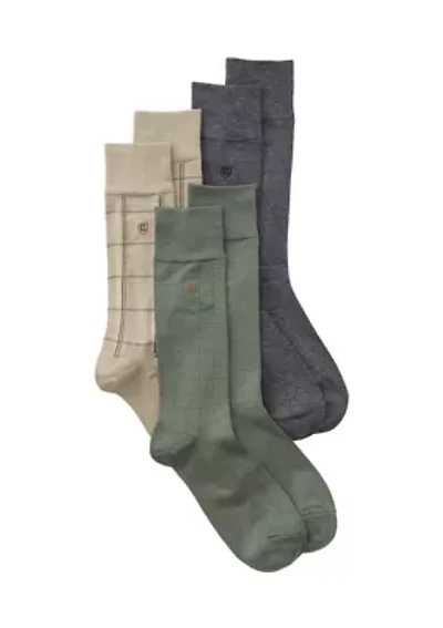 Windowpane Dress Socks 3-Pack