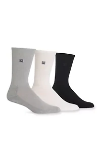 Cushion Sole Rib Crew Socks - 3 Pack