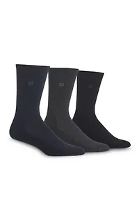 Cushion Sole Rib Crew Socks - 3 Pack