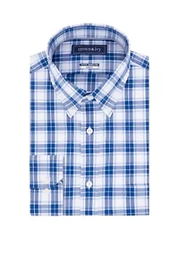 Slim Fit Stretch Plaid Long Sleeve Shirt