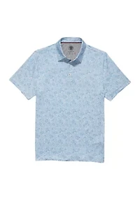 Leaf Print Polo Shirt