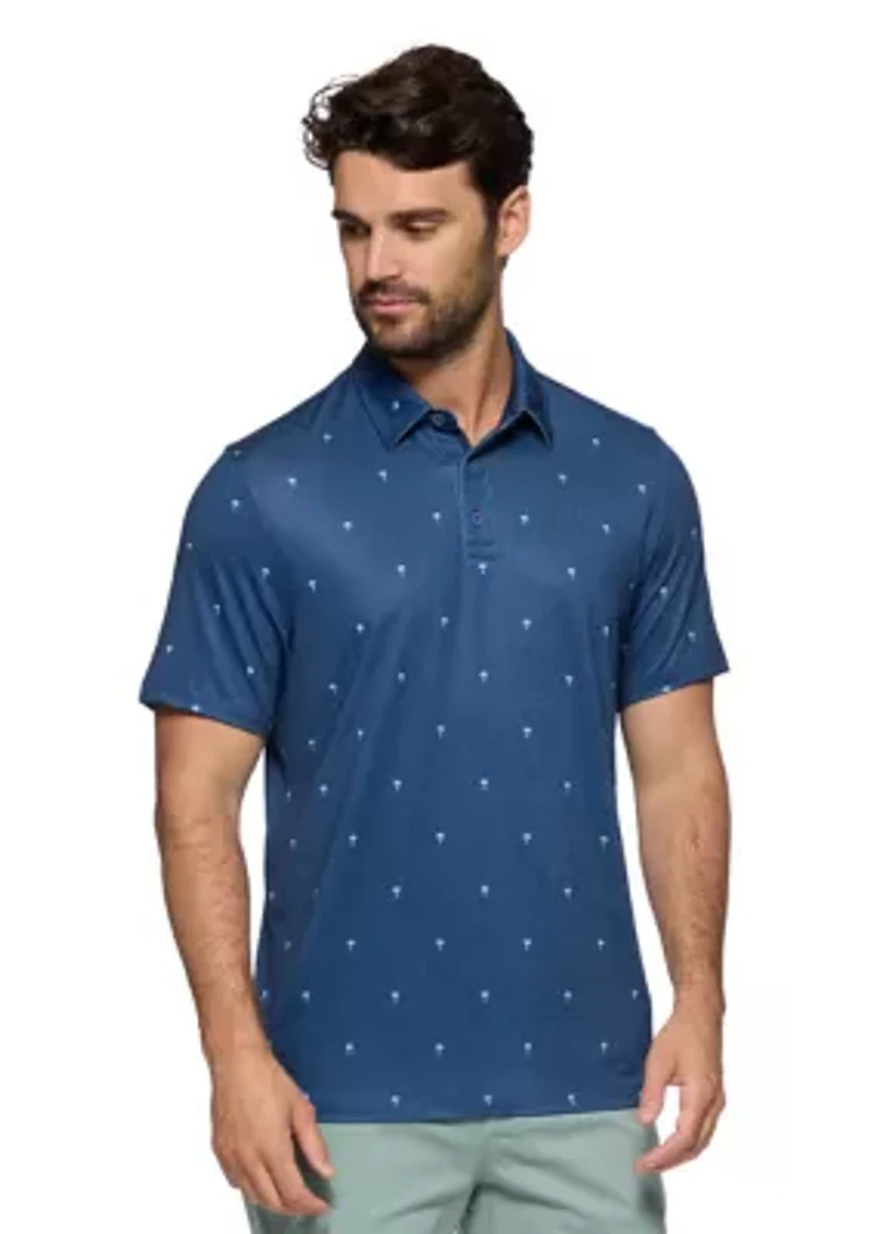 Men's Palm Printed Polo Shirt