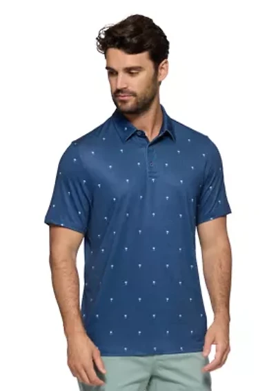 Men's Palm Printed Polo Shirt