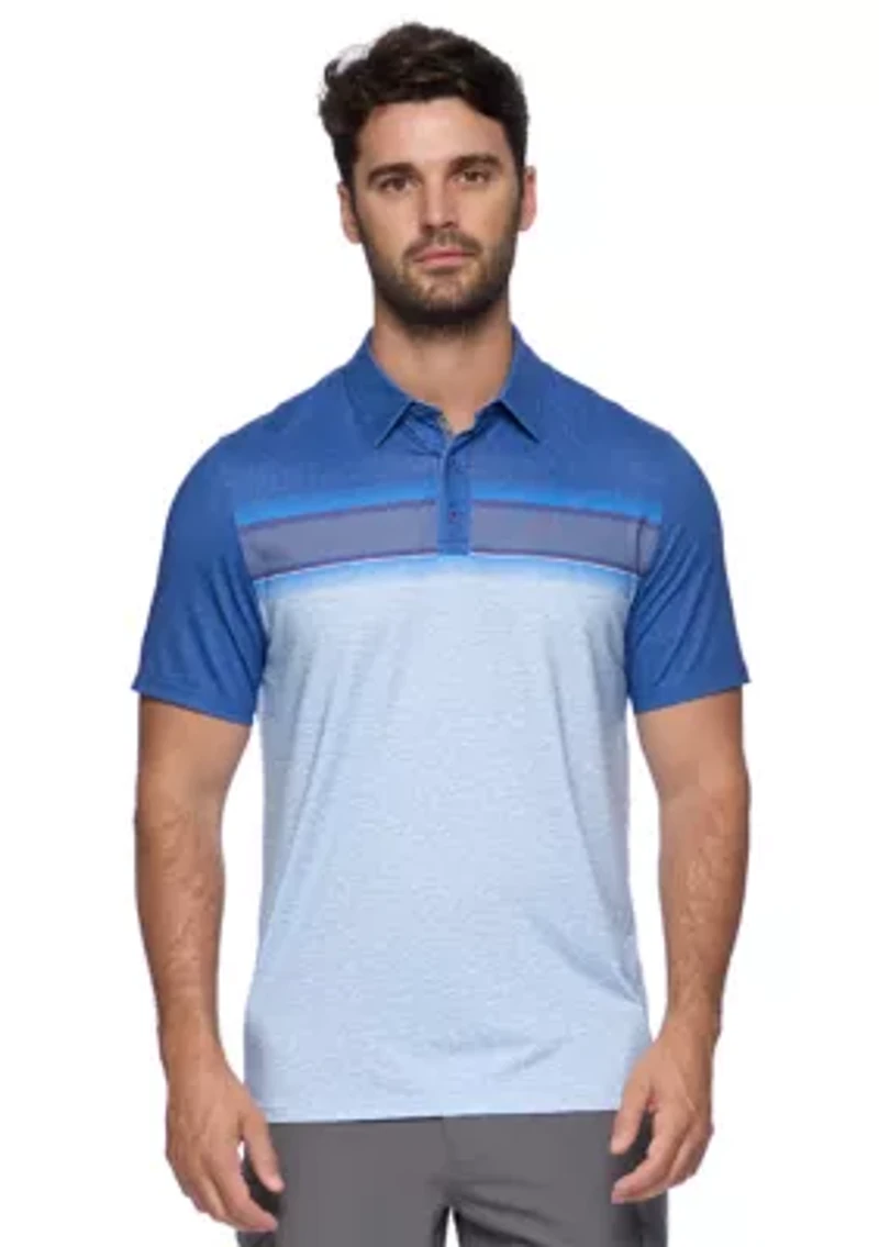 Men's Chest Stripe Performance Polo Shirt