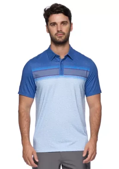 Men's Chest Stripe Performance Polo Shirt