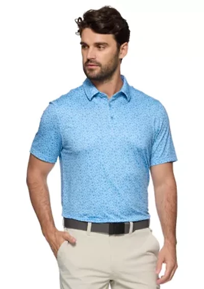 Men's Hibiscus Printed Polo Shirt