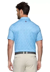 Men's Hibiscus Printed Polo Shirt
