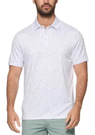 Men's Golf Scene Print Polo Shirt