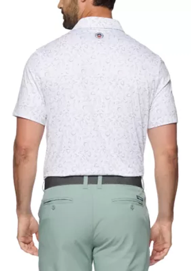 Men's Golf Scene Print Polo Shirt