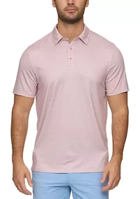 Men's Polka Dot Print Short Sleeve Collared Shirt