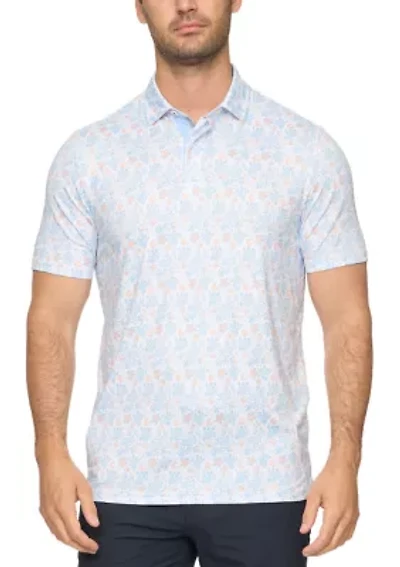 Men's MVP Coral Print Polo Shirt