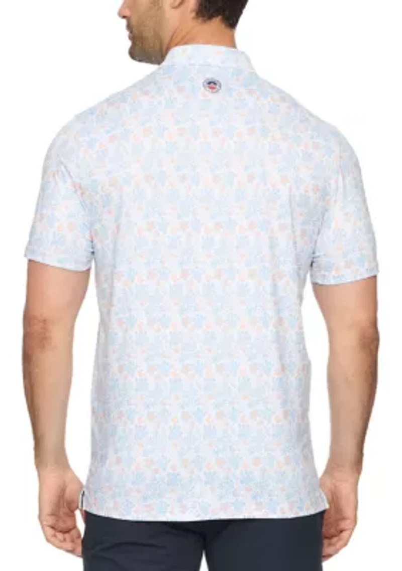 Men's MVP Coral Print Polo Shirt