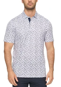Men's Novelty Print Short Sleeve Collared Shirt