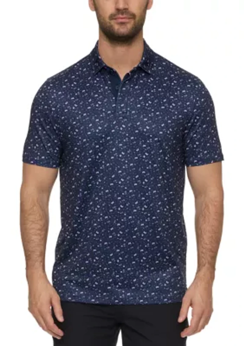 Men's Floral Collared T-Shirt